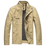 Men&apos;s Cotton Lightweight Jacket Military Jacket Casual Field Coat Windbreaker