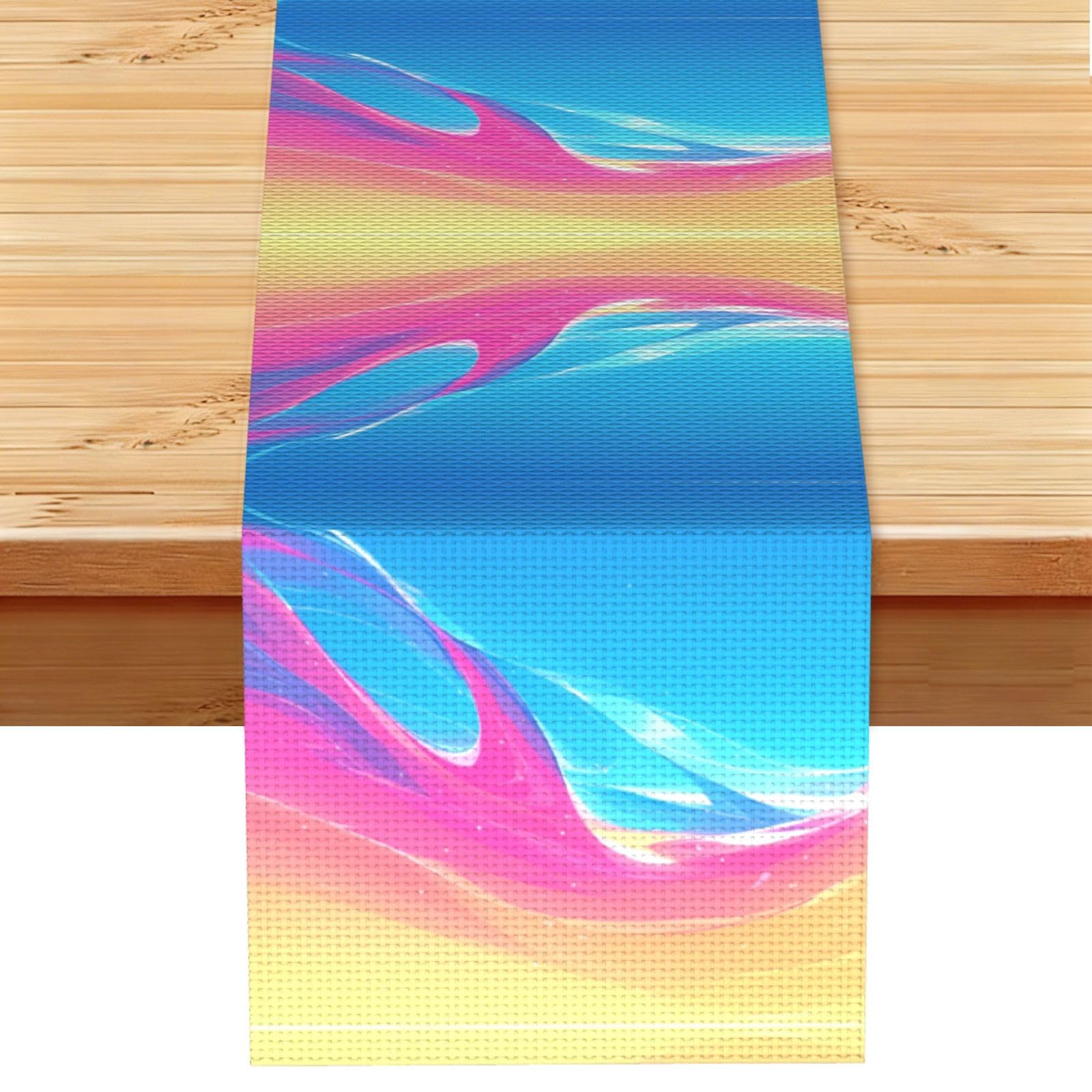 Gradient Linen Feel Table Runner Wedding Party Home Decoration