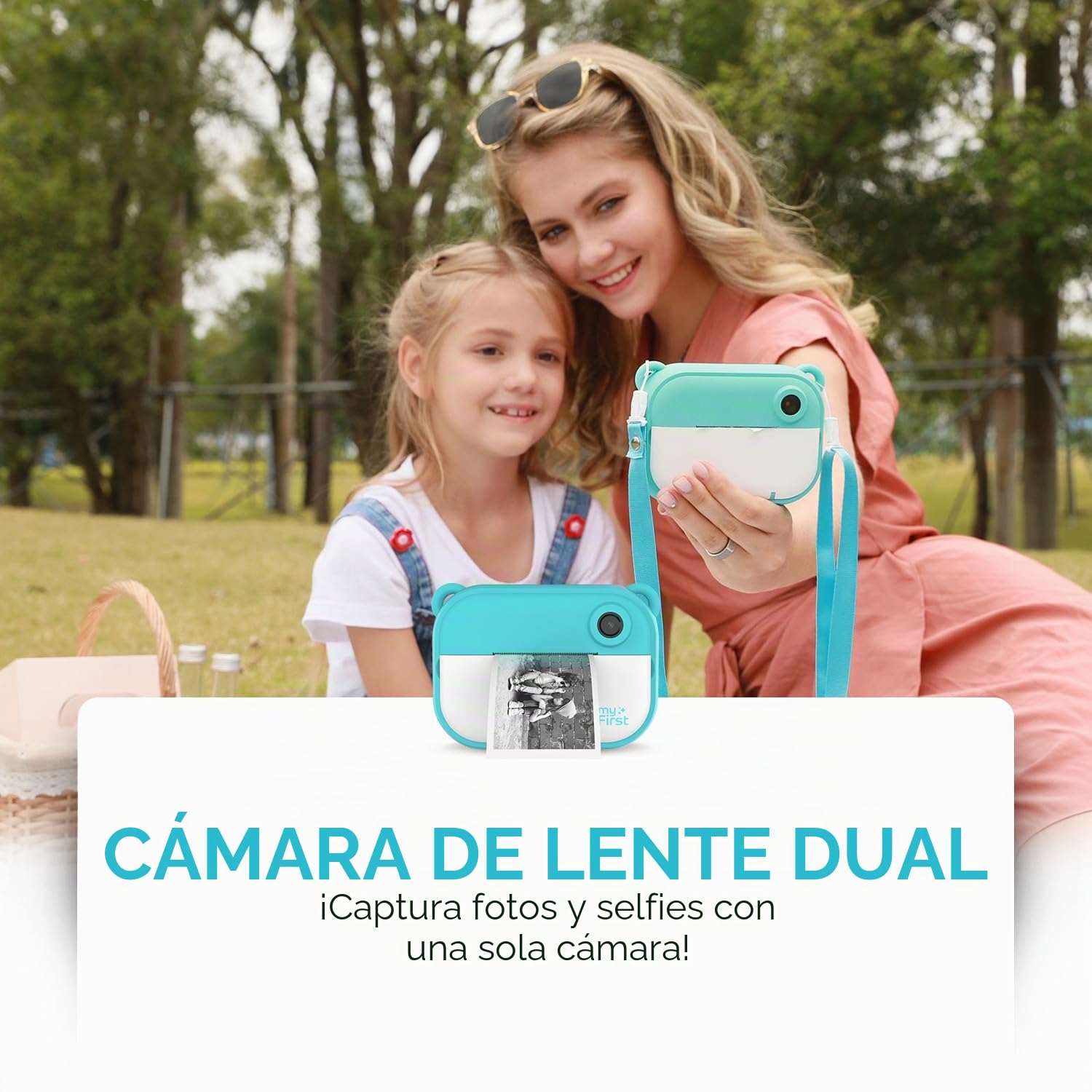 MyFirst Camera Insta 2 Azul. Cámara Digital HD con impresión instantánea, cámara Frontal y Selfie para niño y niña