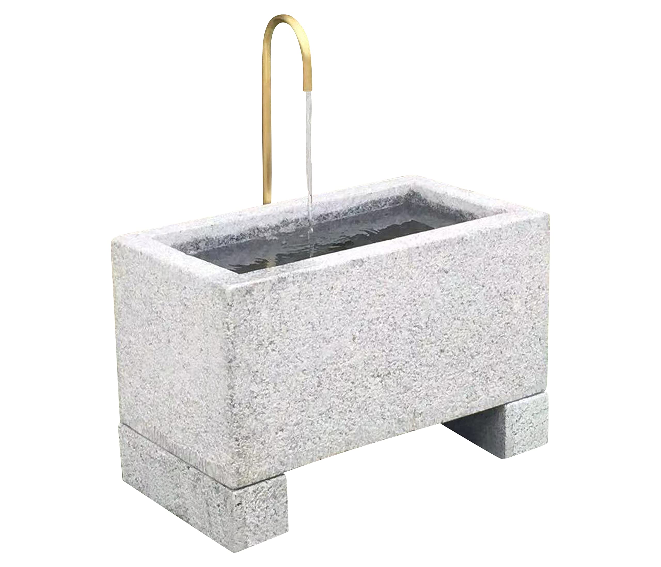 Dehner Gartenbrunnen Salzburg, ca. 60 x 72 x 35 cm, Granit/Metall, grau/Gold