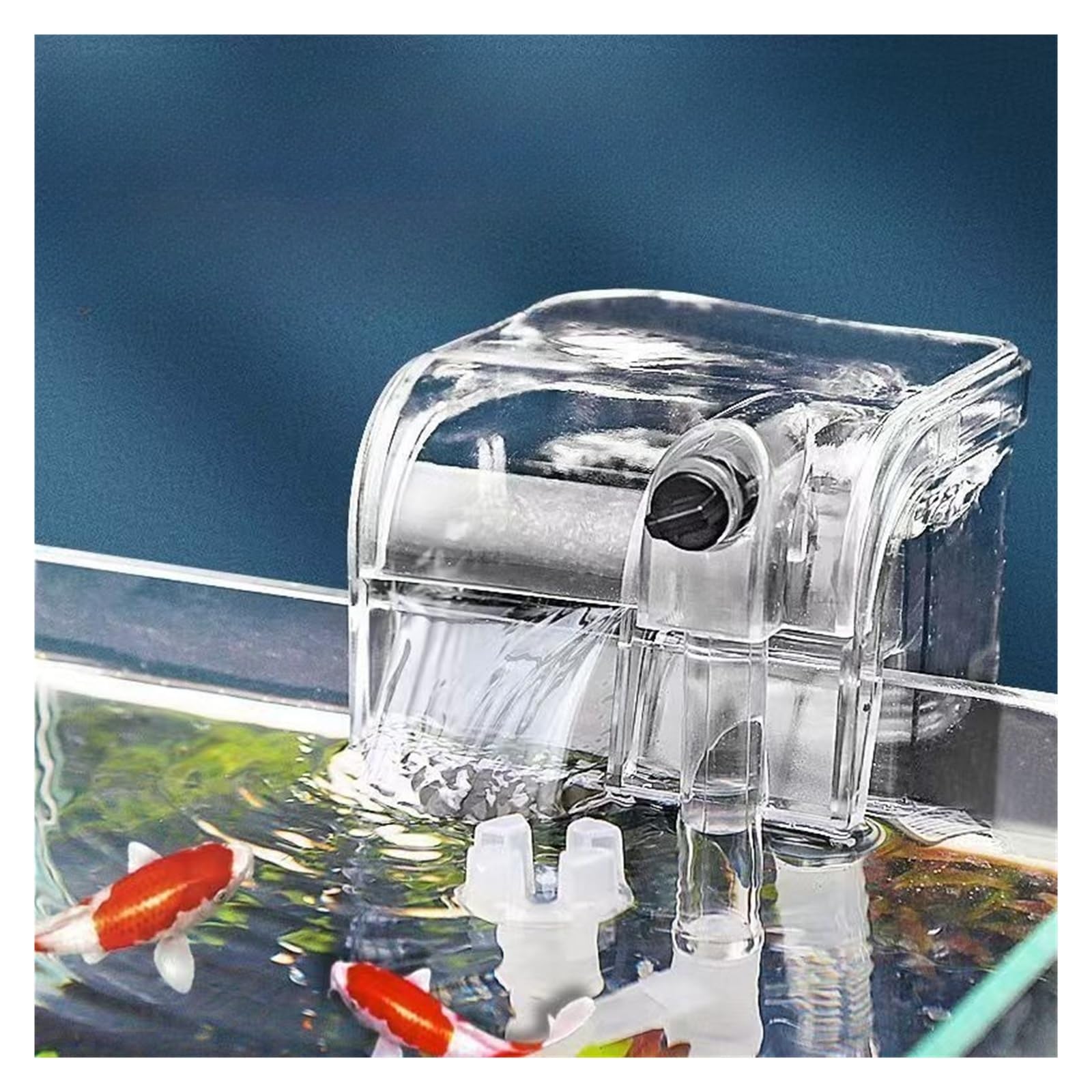 3-in-1-Aquariumfilter, geräuschlos, Externe Wasserpumpe, Hang-On-Filter, Wasserfall-Belüftungspumpe, Aquarium-Zirkulationsgerät, Sauerstoff(Foundation 220v)