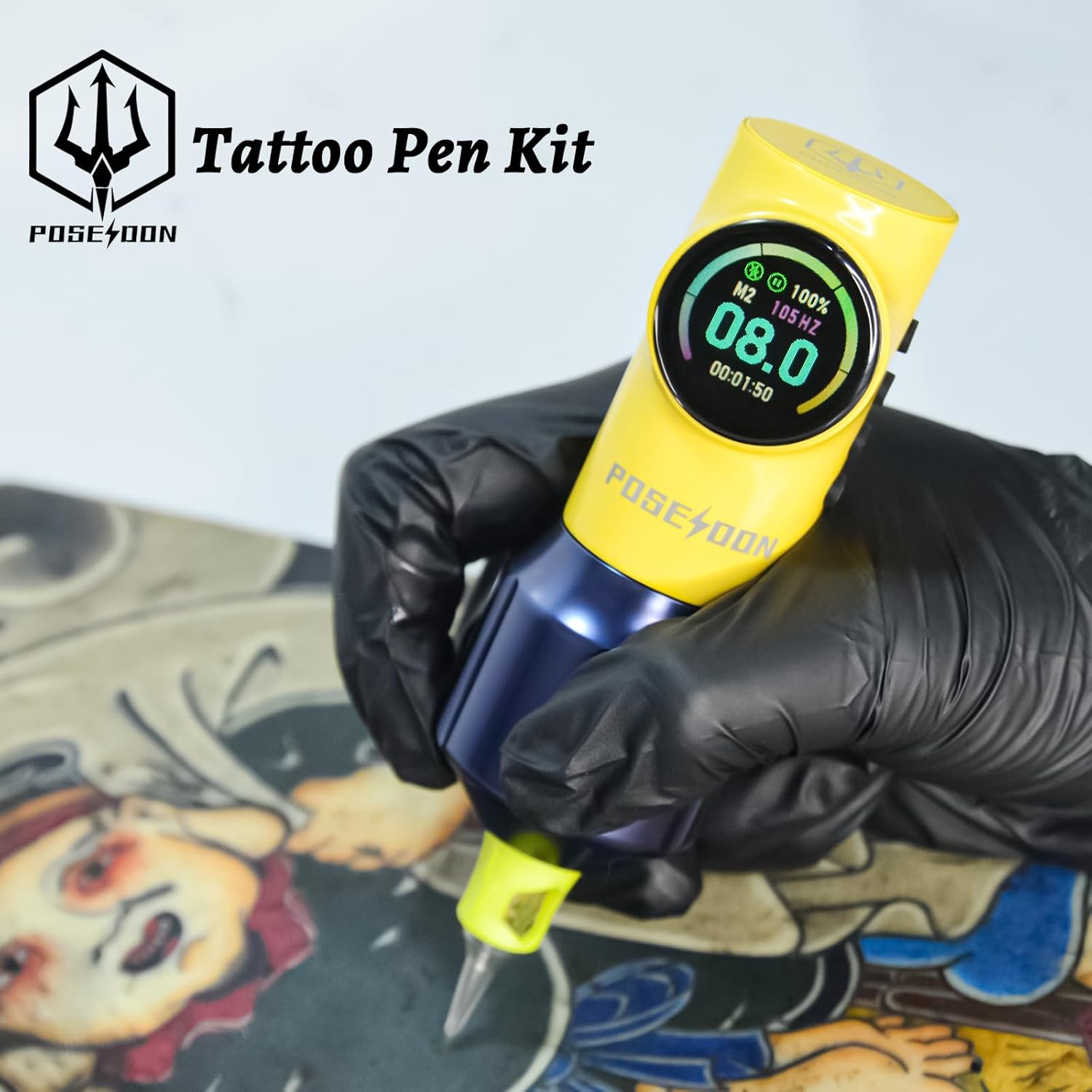 User holding POSEIDON Tattoo Pen during use