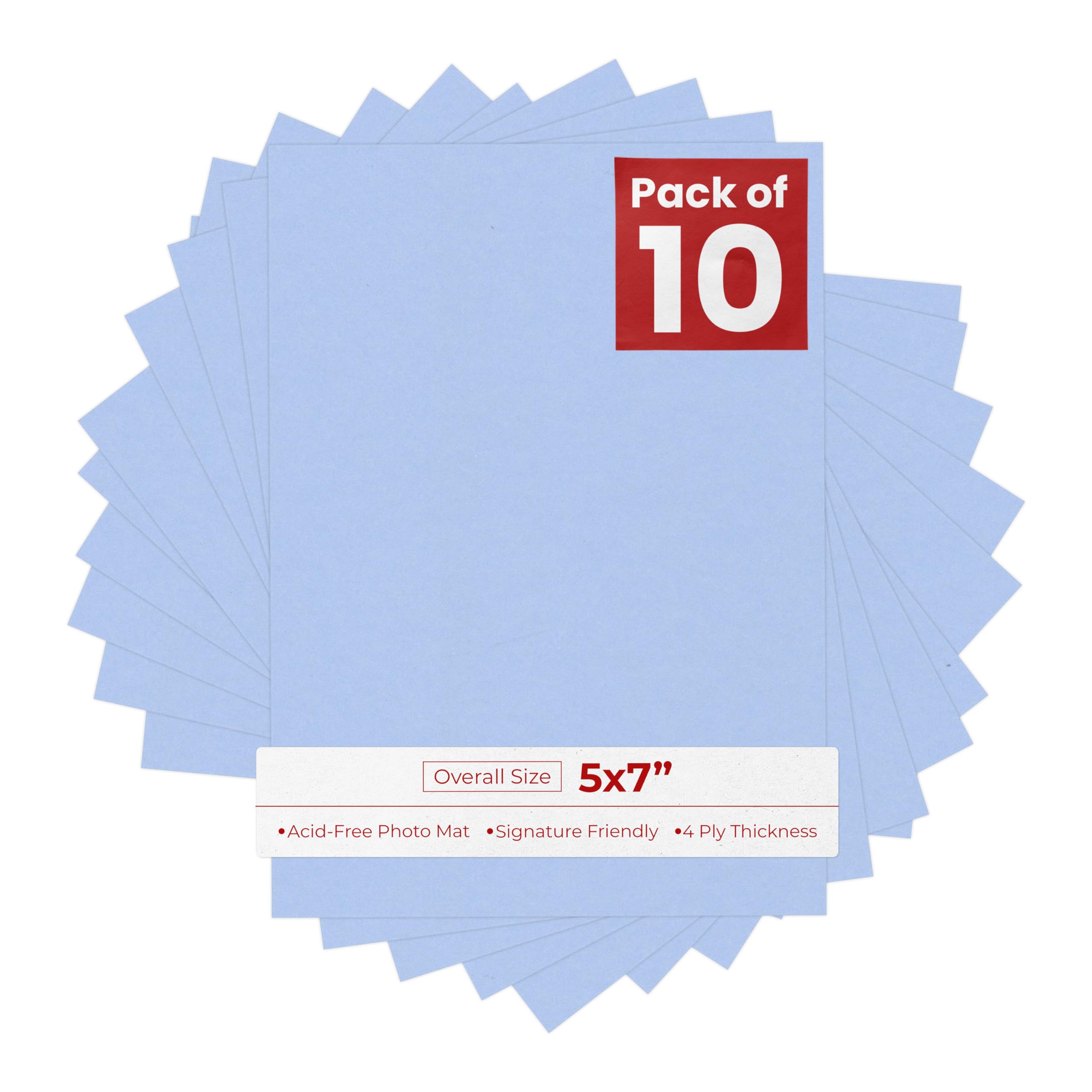 Baby Blue 5x7 Backing Board - Uncut Photo Mat Board (10-Sheets)-picture-16