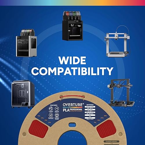 Vista 67 de OVERTURE PLA Plus (PLA+) Filament 1.75mm, Stronger & More Durable, Professional Toughness 3D Printer Filament 1kg (2.2lbs), High Precision +