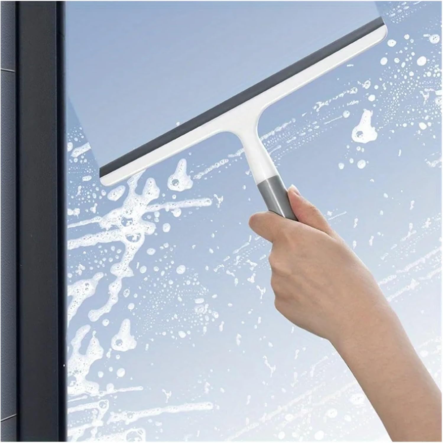 Multi-Function Handheld Plastic Scraper for Shower Door, Window, Car Glass - Durable Water Removal Tool for Bathroom, Toilet(Blue 1pc)