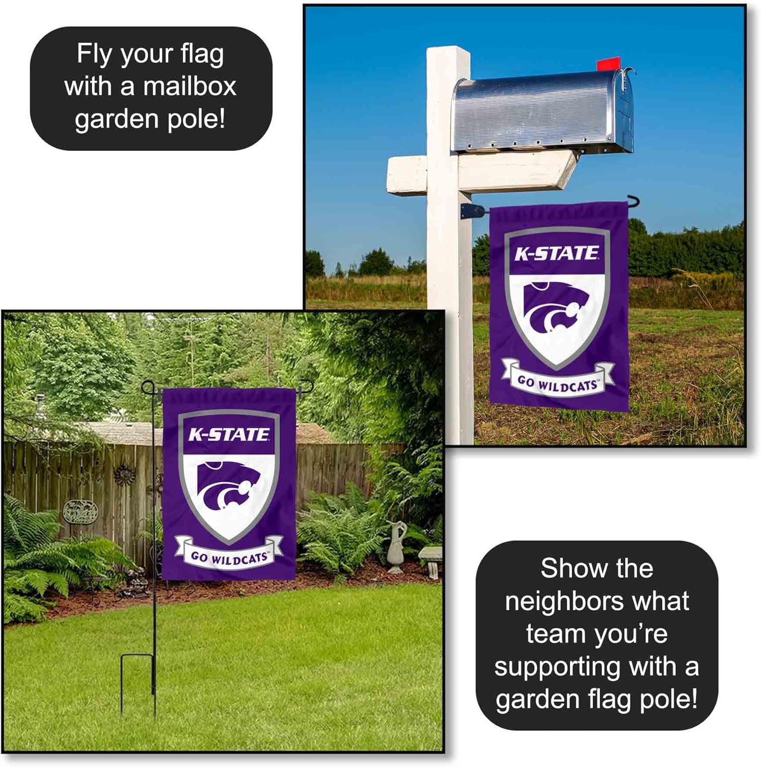 Kansas State Wildcats Shield Garden Flag - Image 4