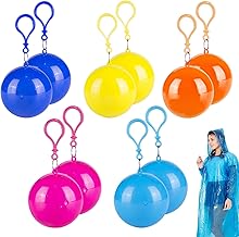 WIYETY 10 Stück Tragbare Regenmantelbälle Regenponcho Bunt Notfall Regenmantel, Regenponcho Notfall, Regencape Regenmantel Damen Herren, Erwachsenen Poncho für Outdoor-Aktivitäten Camping Trekking