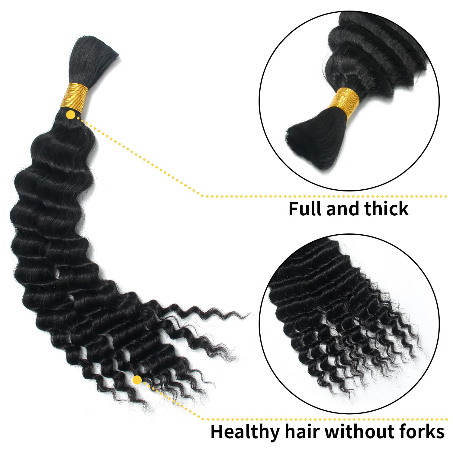 Cabello Humano A Granel De 20 Pulgadas Para Trenzar Extensiones De Trenzas De Cabello Onda Profunda Cabello Humano No Weft Micro Trenzado Cabello 100G