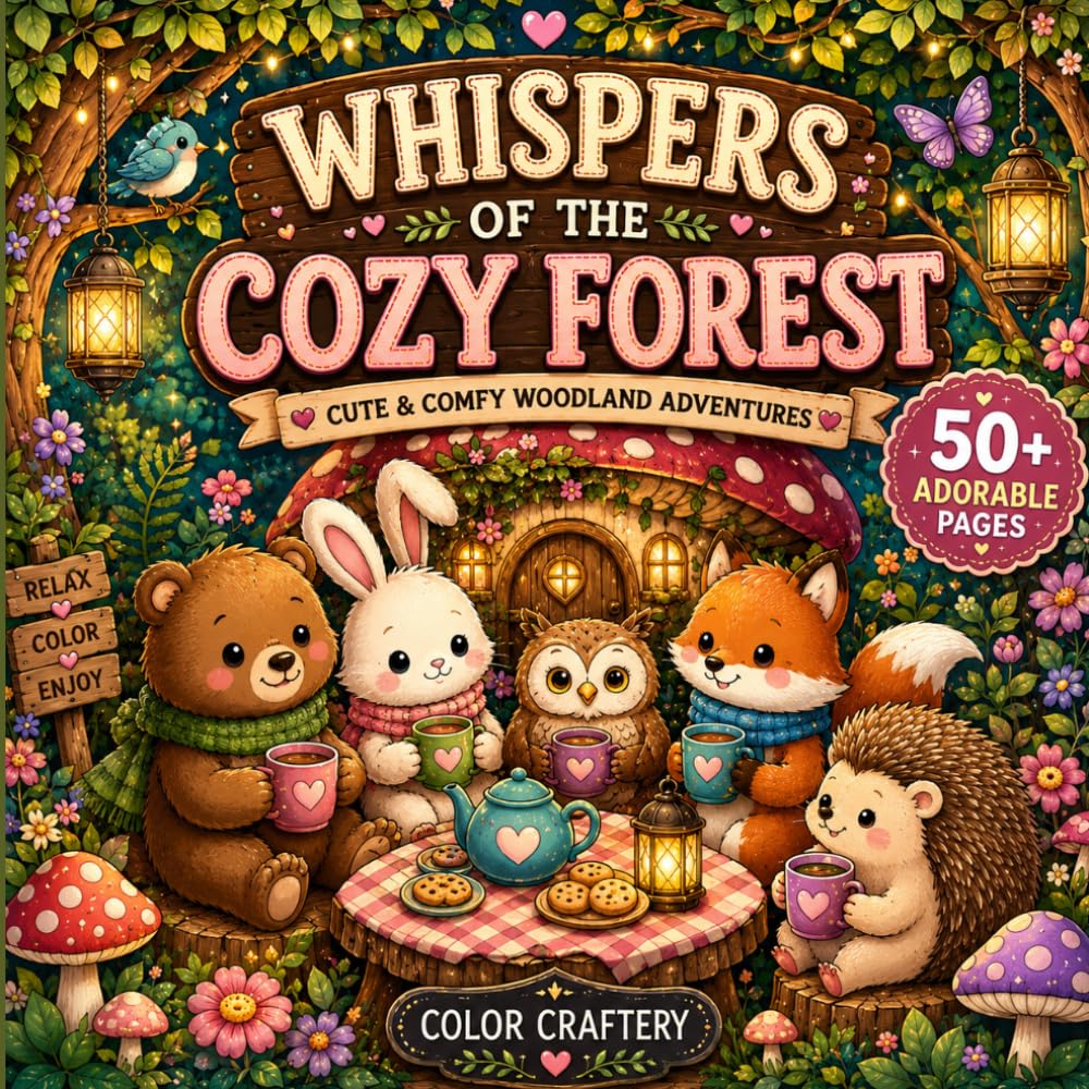 WHISPERS OF THE COZY FOREST: Cute & Comfy Woodland Adventures for Relaxation and Stress Relief