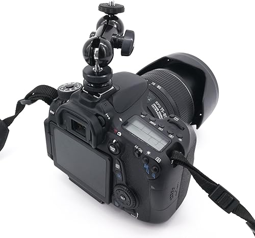 Miniatura 7 de Soporte de zapata con cabeza de bola de 14 pulgadas, doble cabeza esférica, tornillo trípode de 14 pulgadas, multifunción para monitores LCD, luz