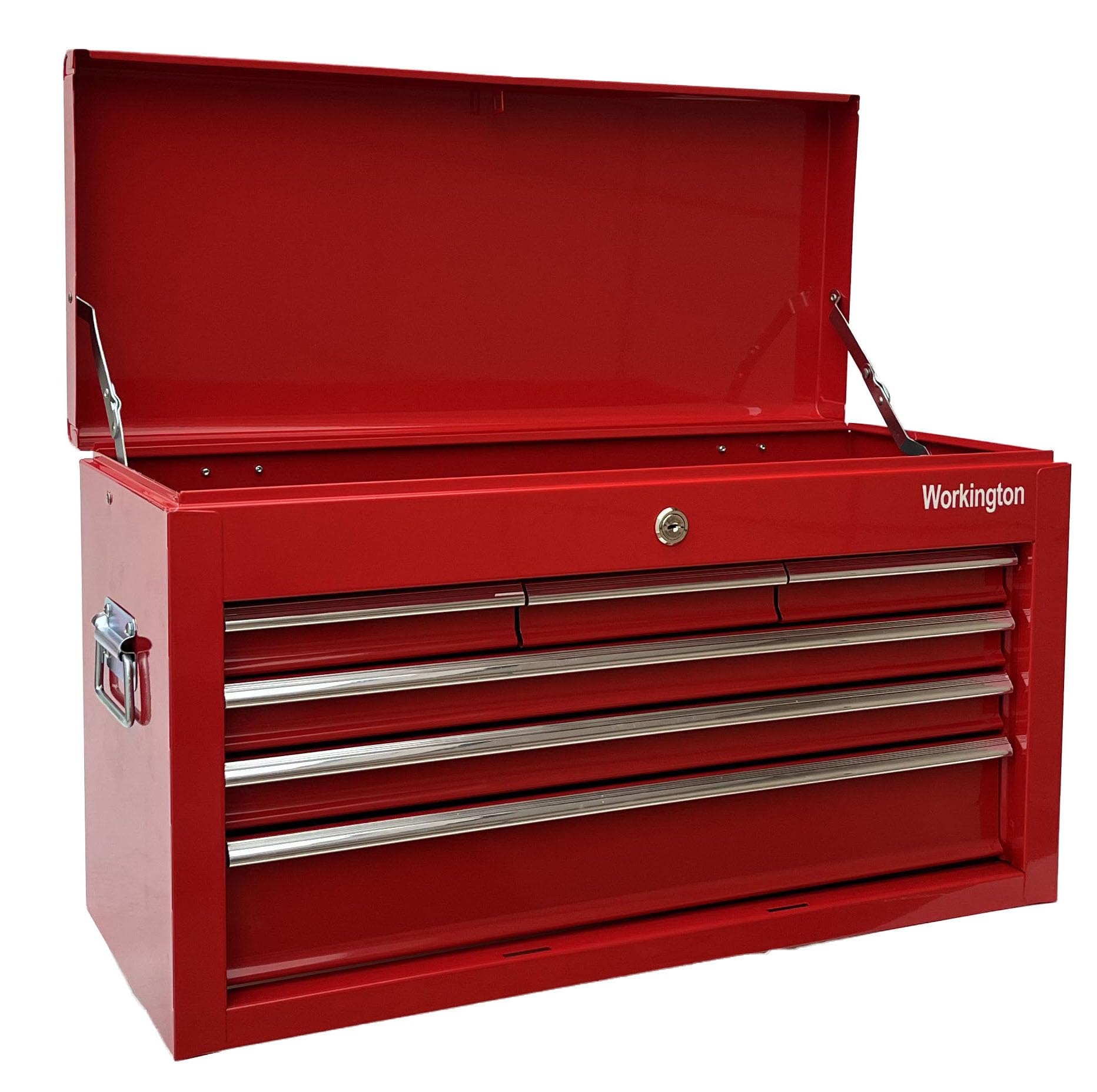 Workington Tragbarer Werkzeugkasten aus Metall mit 6 Schubladen, 61 cm, 6 Schubladen, Werkzeugschrank mit Kugellager-Schubladenschienen, Werkzeugaufbewahrungsbox, Organizer 4005, Rot