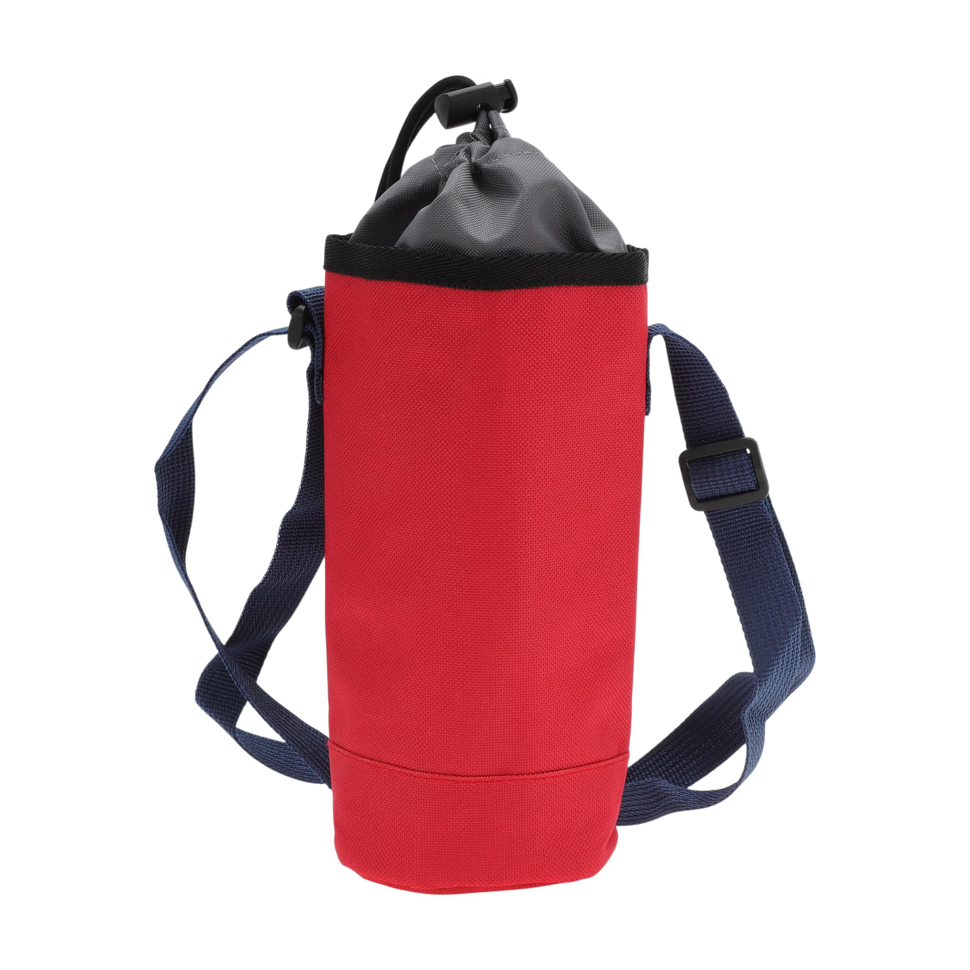 Borsa Isolante per Bottiglia d'Acqua in Tessuto Oxford Cotone Perlato Pellicola in Alluminio Portatile Antiurto con Tracolla Regolabile per Sport All'Aperto, 25x9cm, Rosso