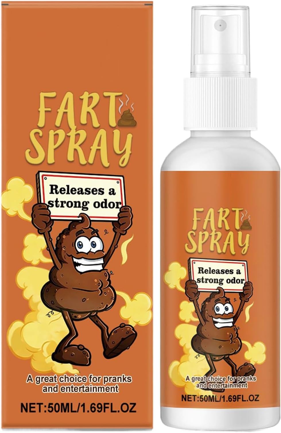 Fart Spray, Intense Funny Prank Gift, Stinky Stuff Fake Poop Smell Spray for Adults, Teens, Family, Friends, Boys, Girls, Fun Practical Prank Toy
