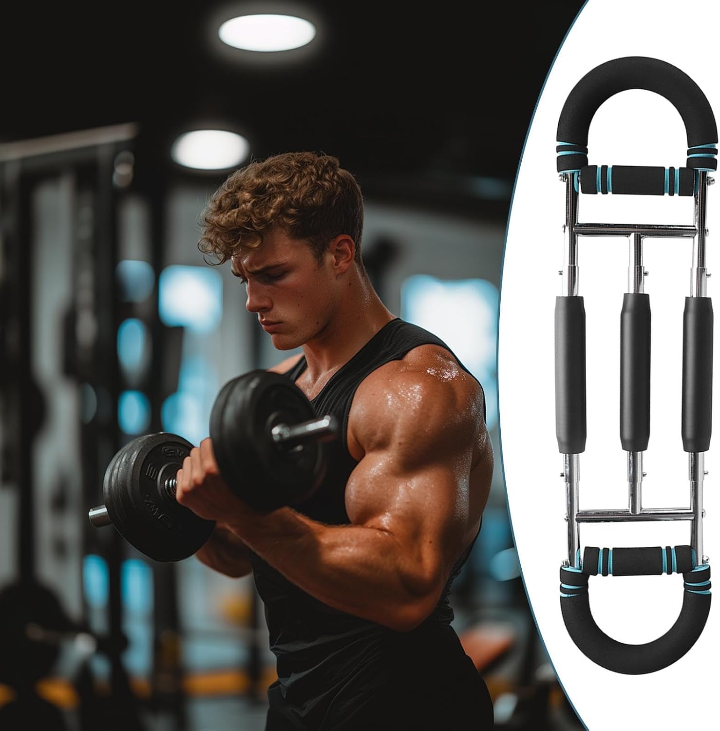 Arm Exerciser, Adjustable Power , Chest Expander, Fitness Spring Bar, Hand