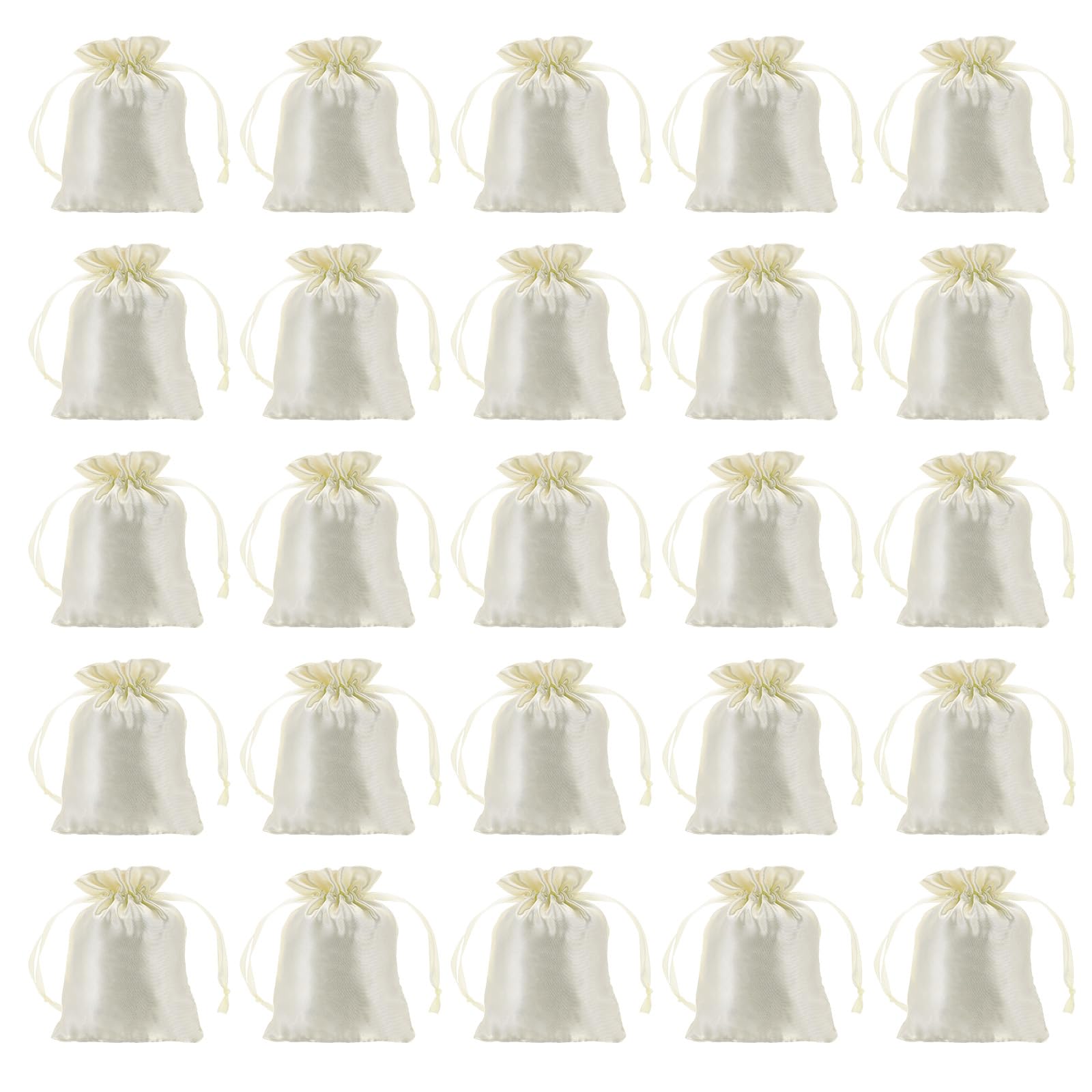 Lot De 30 Sachets En Satin Avec Cordon - 15x20 Cm - Pour Faveurs Mariage, Bijoux, Cadeaux - 3 Couleurs (Vert, Champagne, Doré)