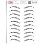 Brows by Bossy Studio & Co Temporary Eyebrow Tattoos Waterproof Eyebrow Stickers, False Tattoos Hair Like Peel Off Instant Transfer Brow curved black
