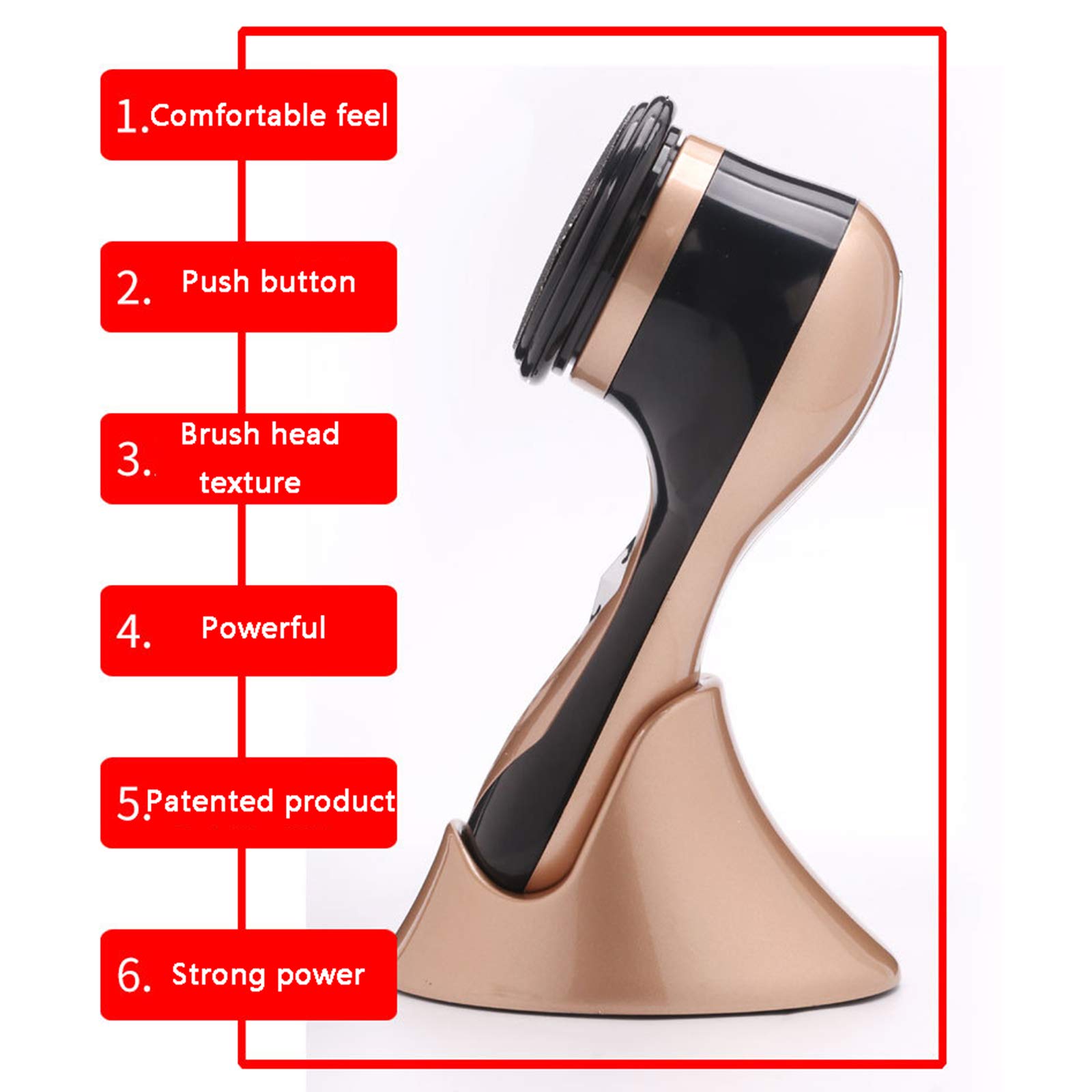Cepillo eléctrico para pulir zapatos, máquina de limpieza multiusos portátil con 7 cabezales de cepillo de repuesto, recargable por USB, color dorado