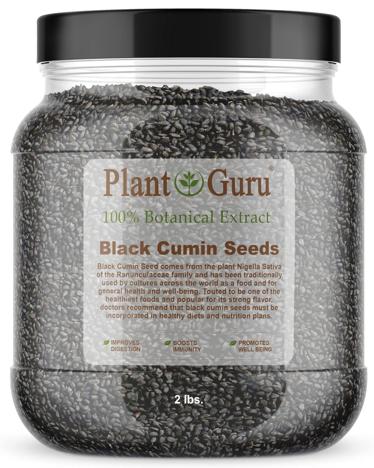 Black Cumin Seeds Whole 2 lbs. Jar Bulk - Nigella Sativa - Kalonji 100% Pure Natural Herb Spice.