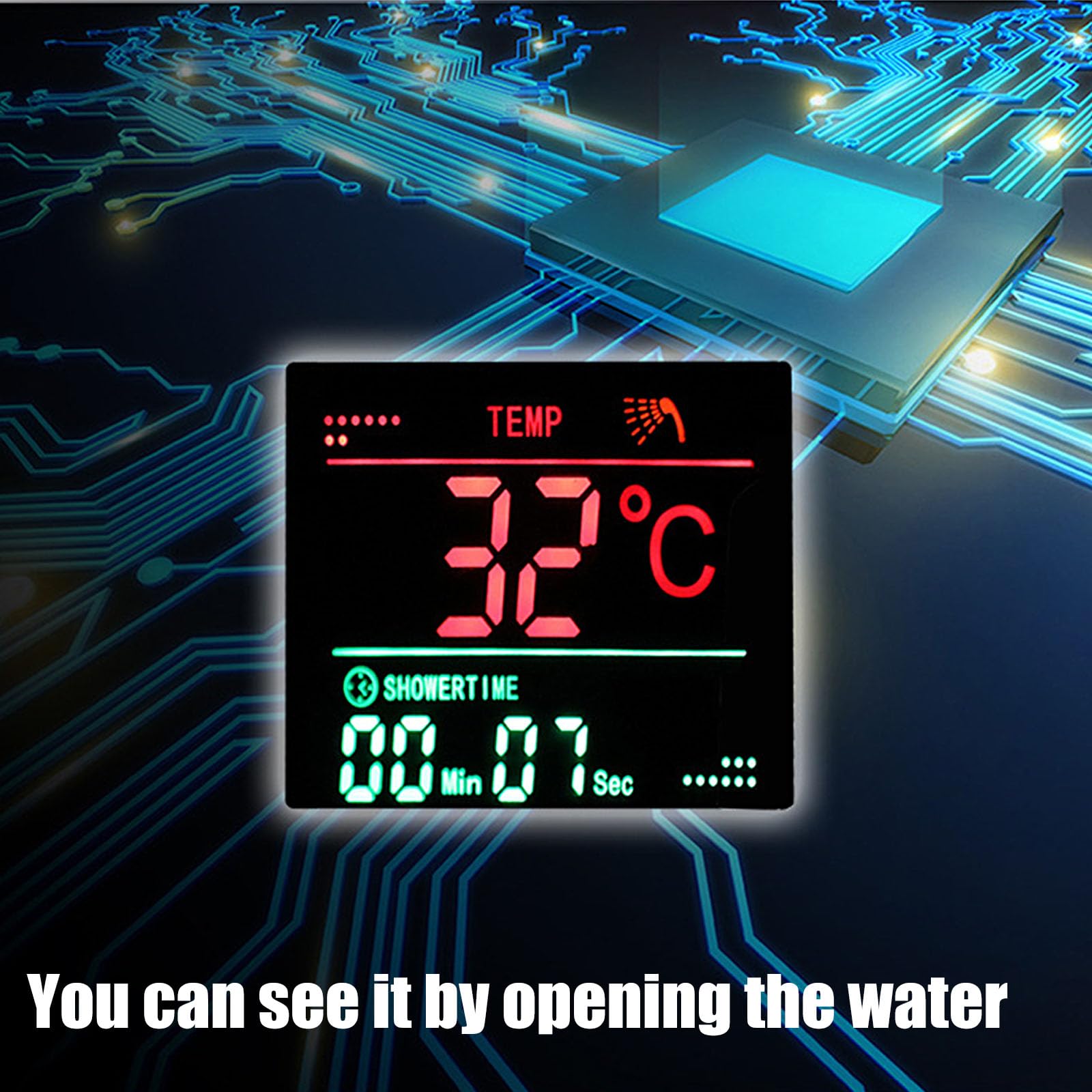 Riempitrice per vasca da bagno a parete,Rubinetto per lavabo a maniglia singola con display digitale,Rubinetto per lavabo in ottone,Cromo