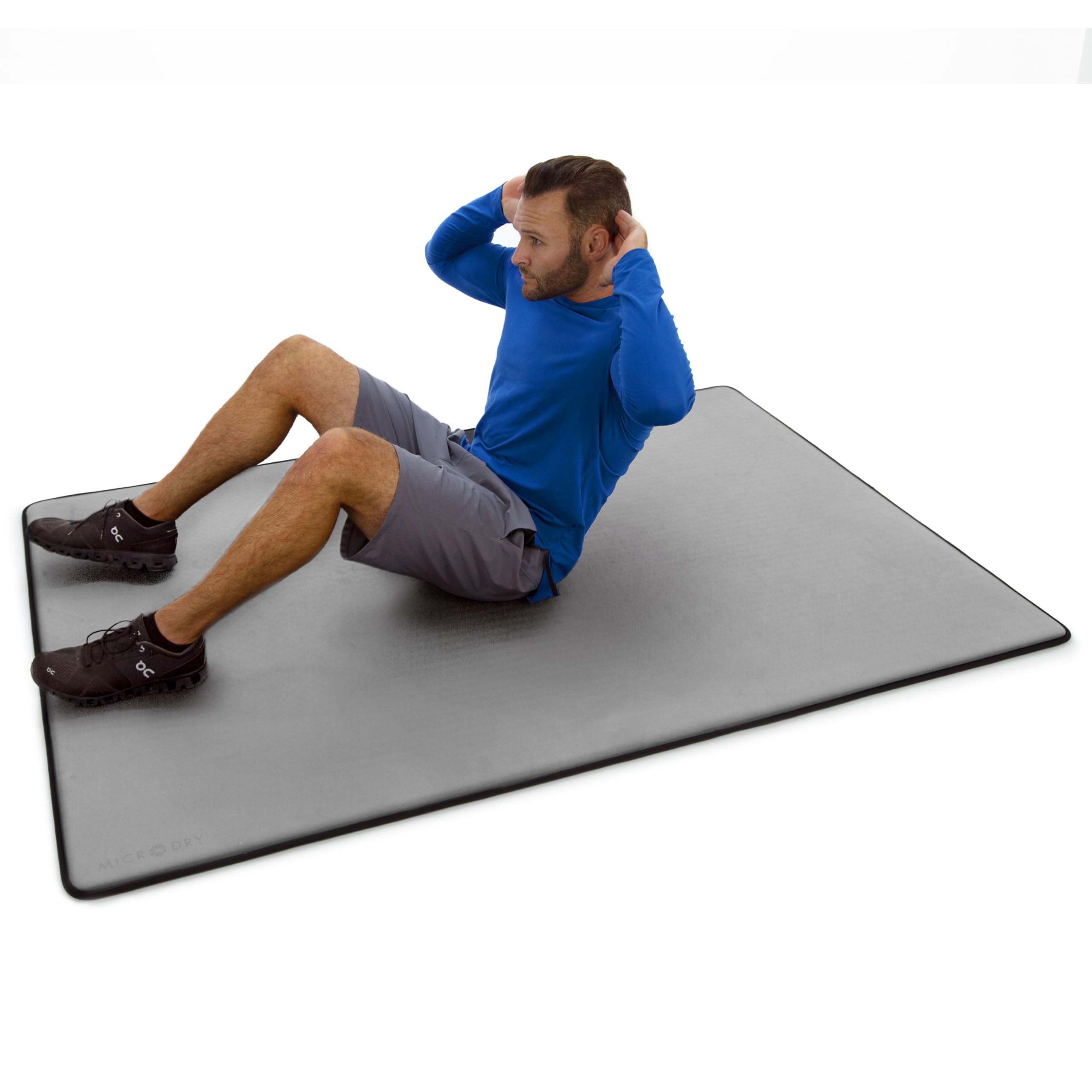 MICRODRY Deluxe Fitness Exercise Yoga Mat for Home Gym Extra Thick for High Impact Training Multi Layered Skid