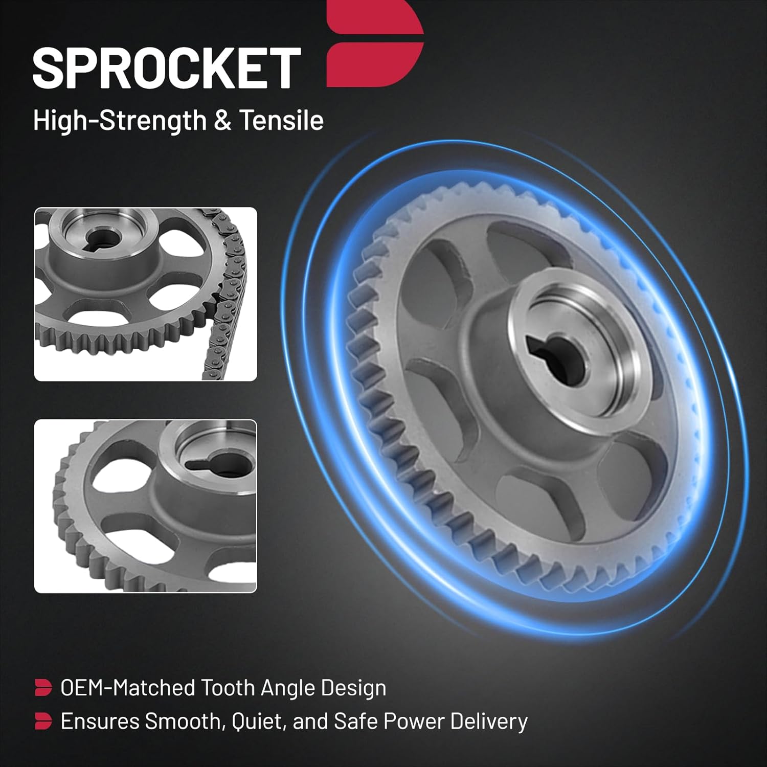 BDFHYK 2.0 Engine Timing Chain Kit with Chain Guide Sprocket Tensioner Compatible with Honda Civic 2002-2011 2.0L, 2012-2015 2.4L, Compatible with Acura RSX 2002-2006 2.0L L4 DOHC