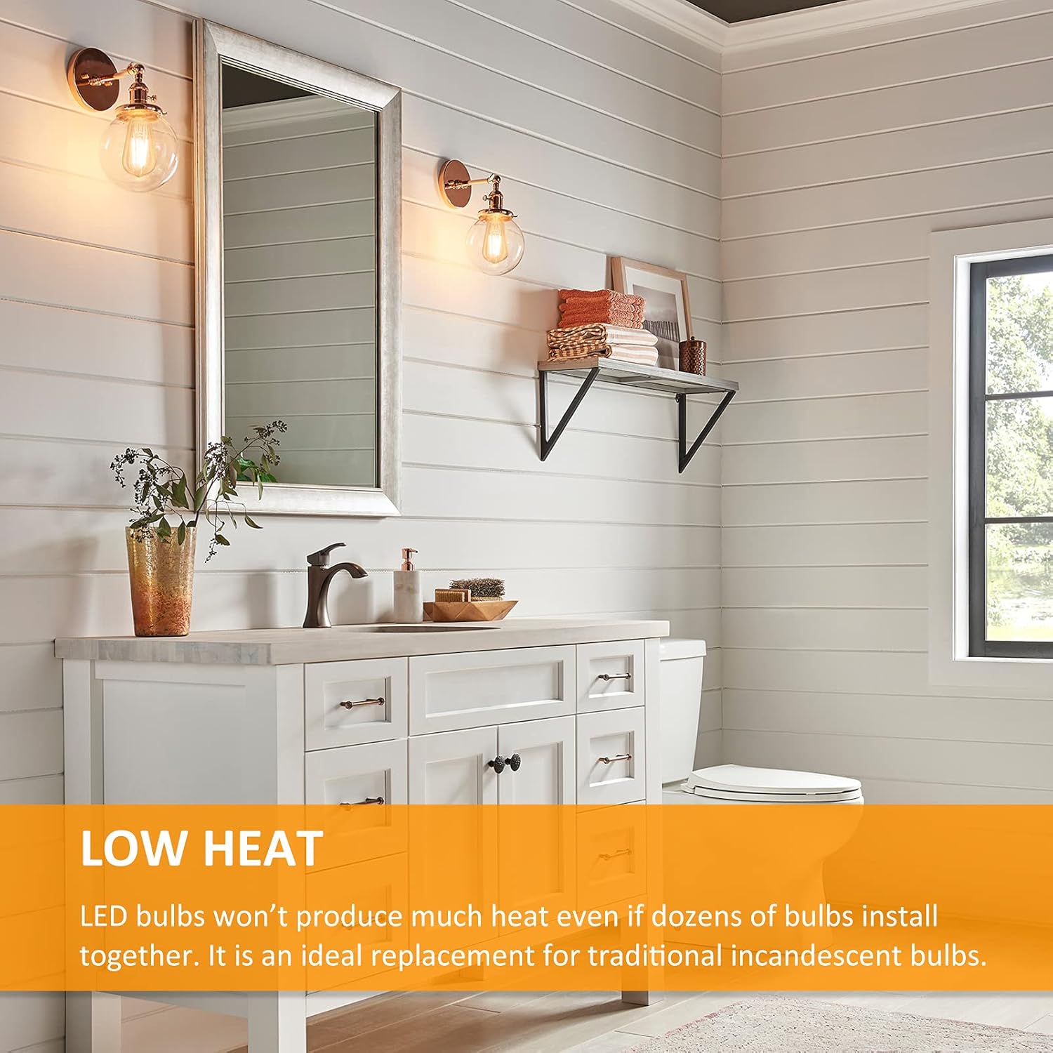 MAXvolador 12-Pack Dimmable Vintage LED Edison Bulb 60W Equivalent, 6W 850Lumens Warm White 2700K ST58 Antique Filament Light Bulbs, E26 Base