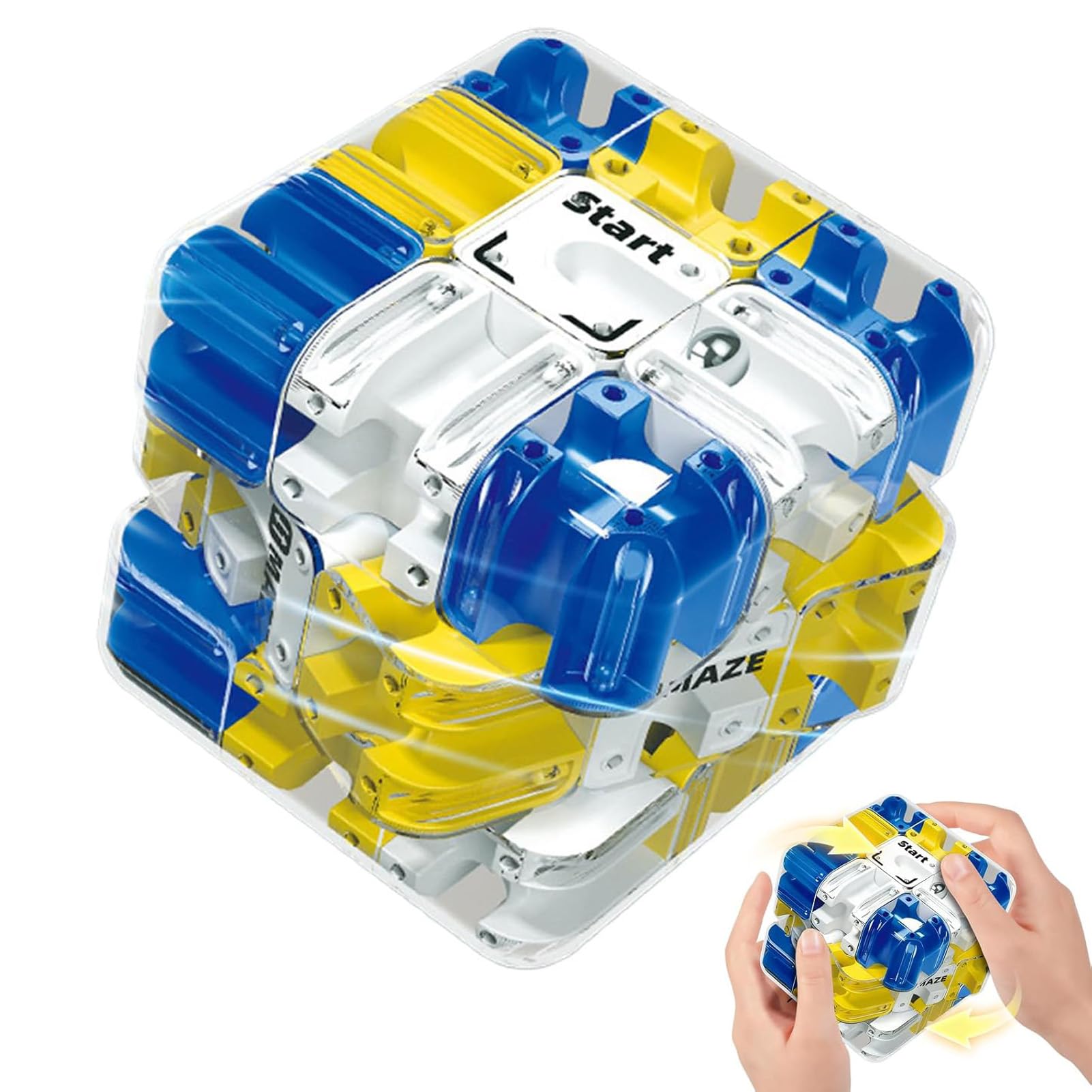 Large Labyrinth 3D Maze Cube, 3D Rolling Ball Maze, Labyrinth Brain Teaser Toy, 3x3 Logical Challenge Maze Game