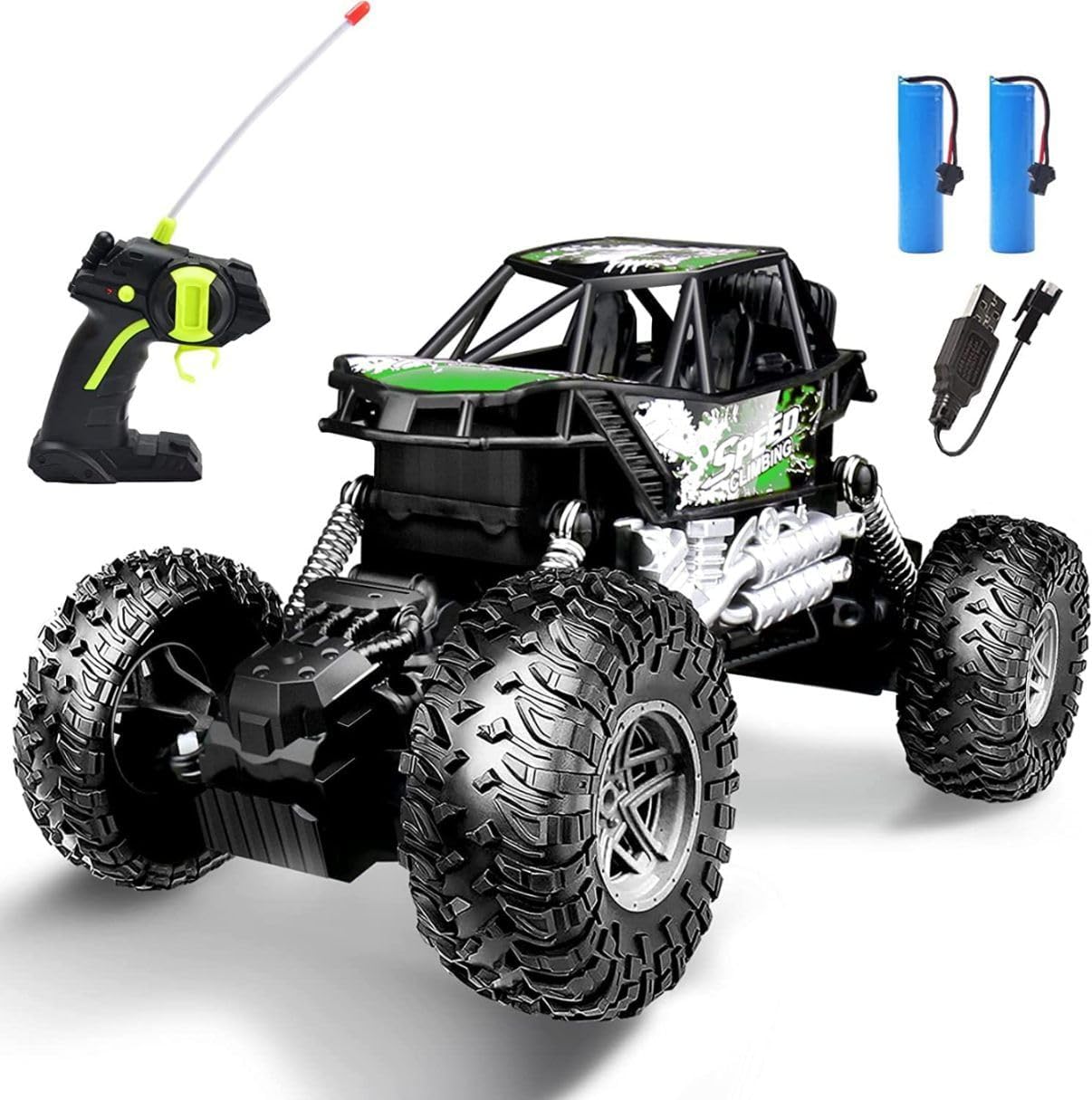 BlaqHourBlaqHour Rock Crawler Scale 4WD Rally Car: High-Speed Rechargeable Off-Road Monster Truck for Boys' Rock Climbing Adventures(Multicolor)(BA8)