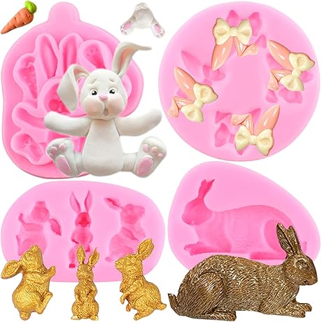 Easter Rabbit Silicone Fondant Mold Bunny Ears Chocolate Molds