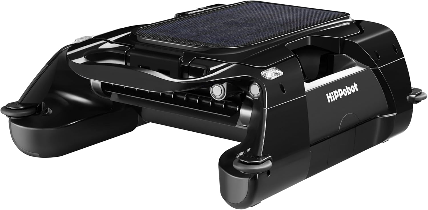 H1 Automatic Pool Cleaner Robot with Obstacle Avoidance, AI Path Plan Solar Pool Skimmer with 3H Cleaning Battery Power & Dual Charging Options, Large Capacity Automatic Robotic Pool Skimmer