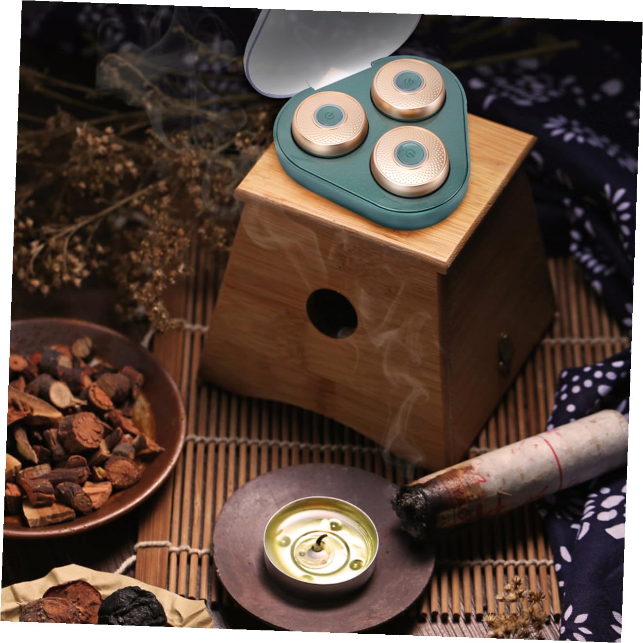 Healeved Instrument De Moxibustion Électrique, Boîte De Moxa En Graphène, Chauffage Infrarouge Réglable, Sans Fumée Et Silencieuse, Pour Massage De Relaxation Corporelle, Usage Familial Santé Bien-