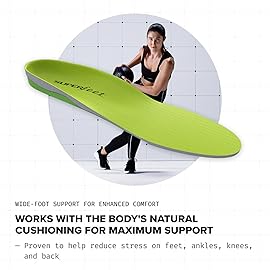 Superfeet All-Purpose Wide-Fit Support Insoles (WideGreen) - Trim-To-Fit Orthotic Arch Support Shoe Inserts - Professional Grade - 9.5-11 Men / 10.5-12 Women