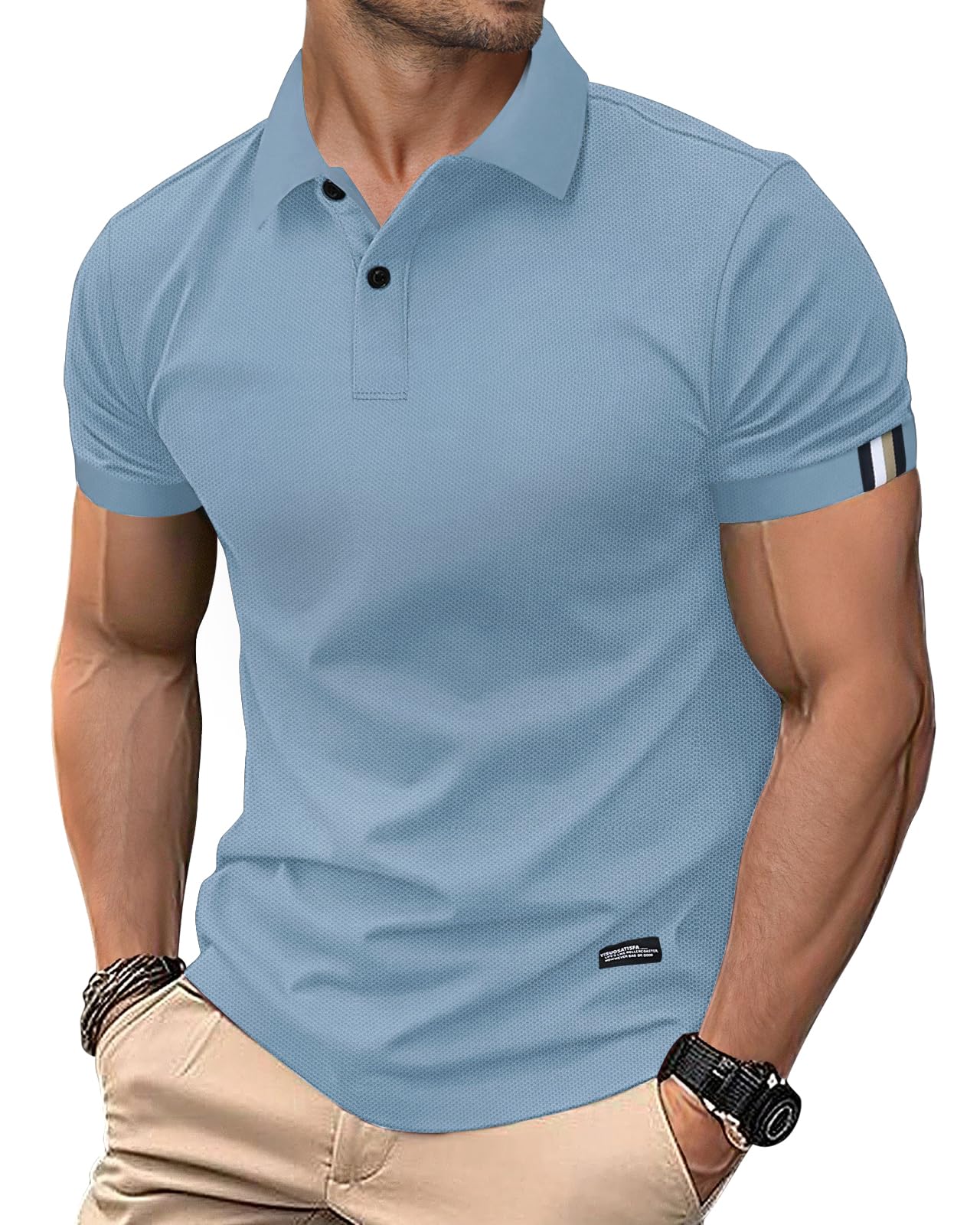 HMIYA Herren Poloshirt Kurzarm Männer Sommer Knopfleiste T-Shirts Basic Golf Polohemd
