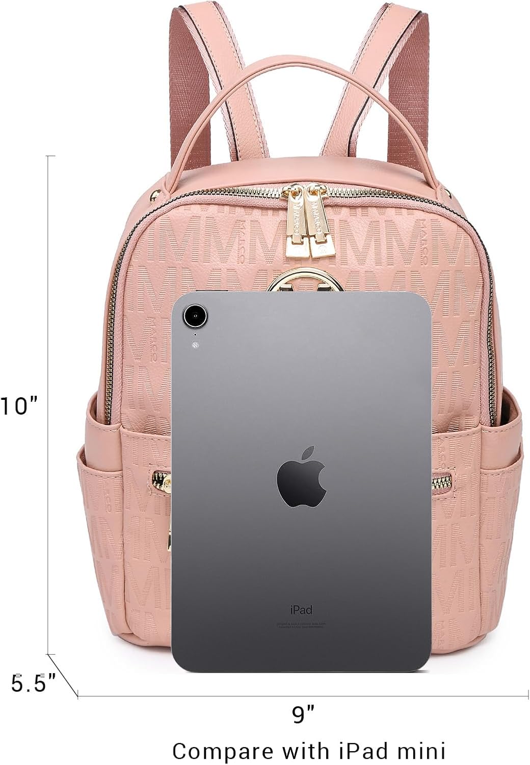 MKP Small Backpack Purse for Ladies Women Fashion Multi Pockets Daypacks with Front Zip Pocket - Image 5