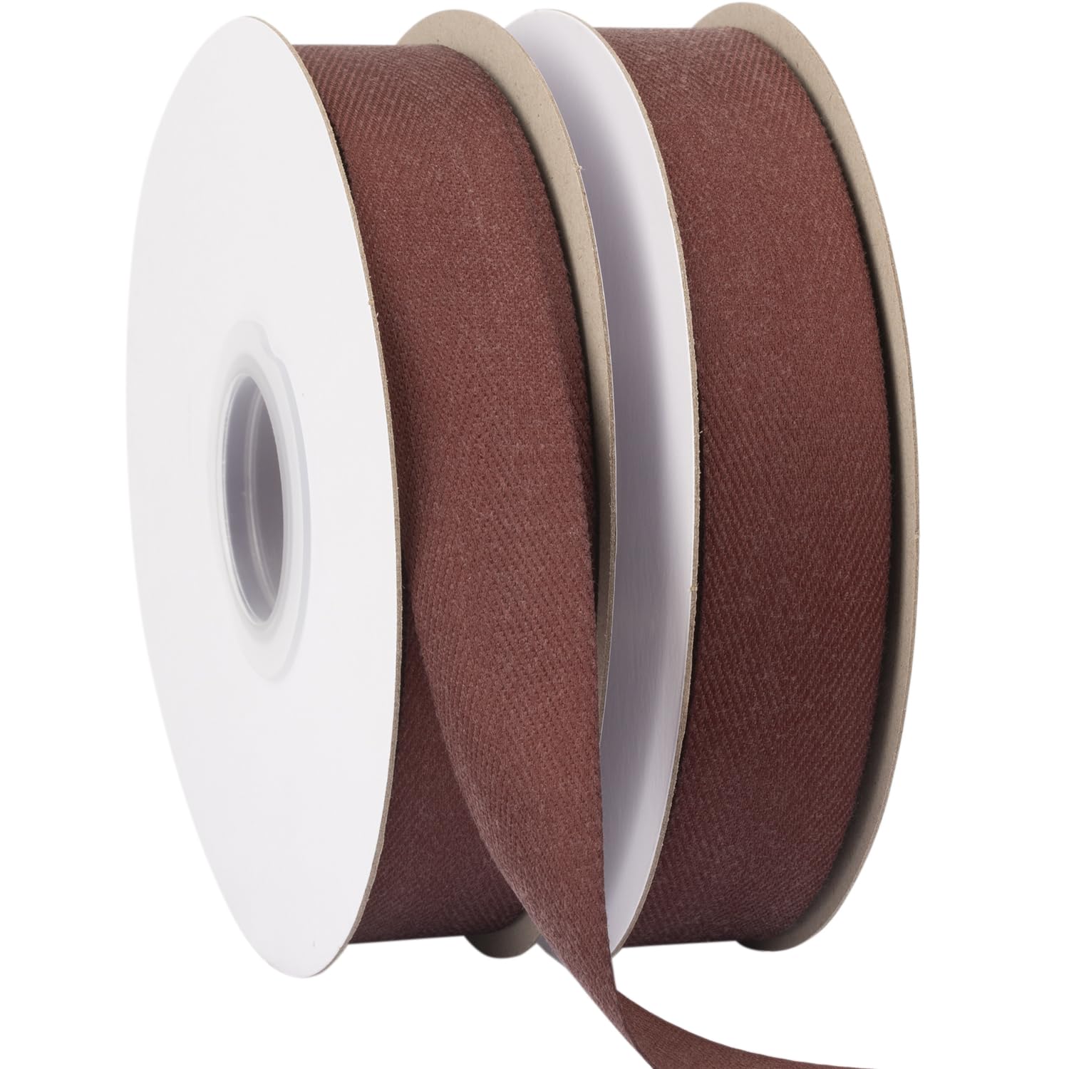 Ribbonitlux Tape Twill Ribbon 25mm x 22.5 Meters, Soft Cappuccino Herringbone Bias Tape for DIY Craft Sewing, Gift Wrapping - Image 2