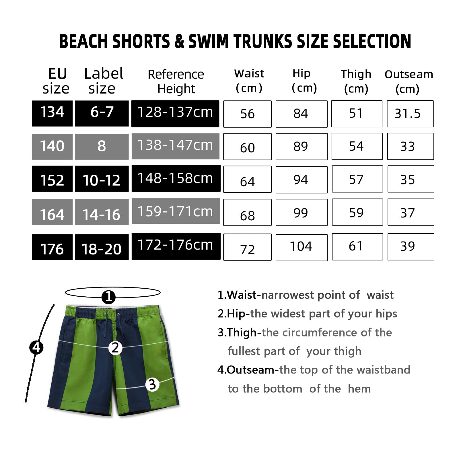 MEILONGER Pantalones Cortos para niñas y niños bañadores Pantalones Cortos para Playa Pantalones Cortos para niños bañadores Ligeros y Casuales sin Revestimiento