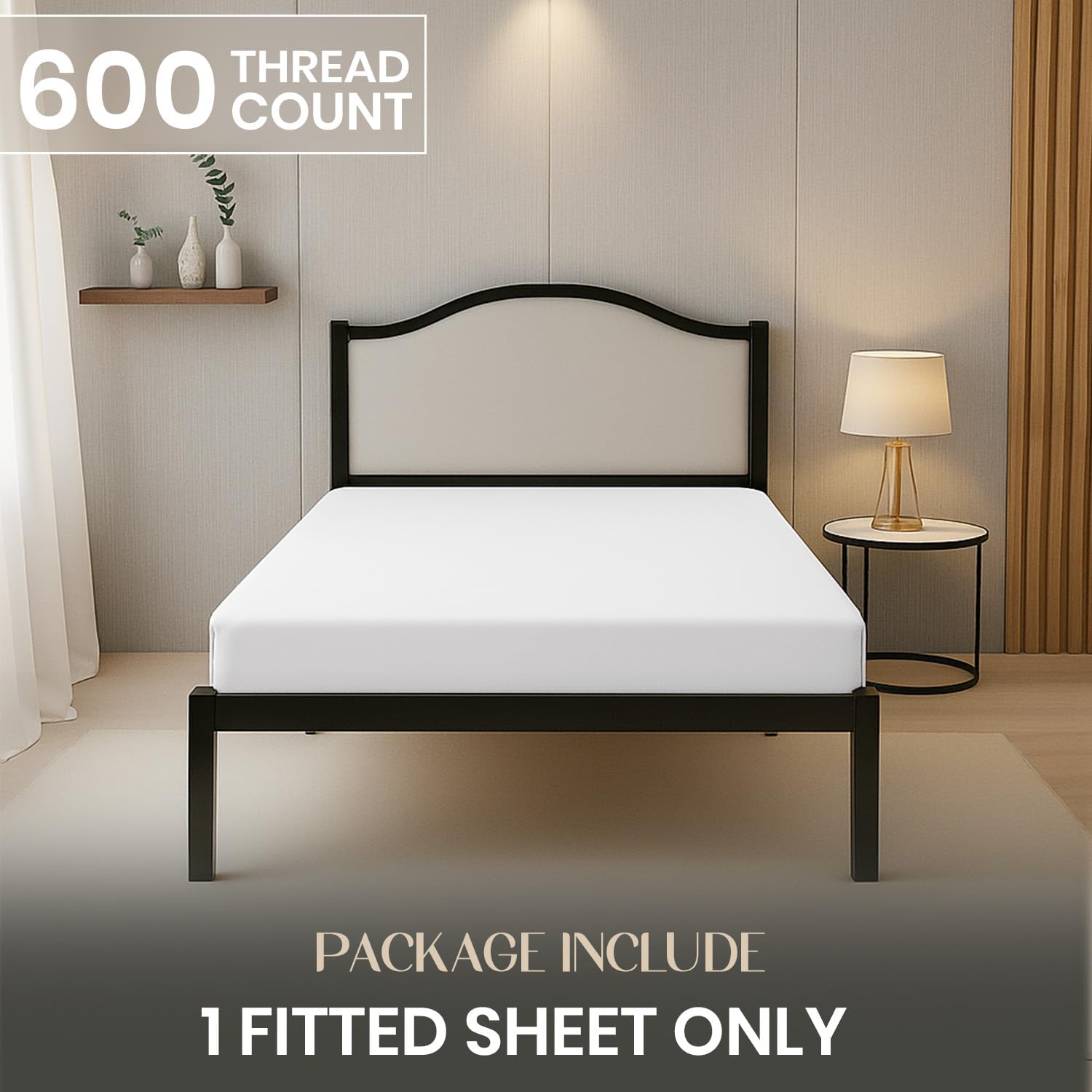 SGI bedding RV Bunk Cot Bed 24X72 Fitted Sheet Only - 600 TC Cotton Narrow Bed Sheets, 14 Inch Deep Pocket, Soft & Durable for Truck Sleeper, Daycare Cot, and RV Bunk Beds - White