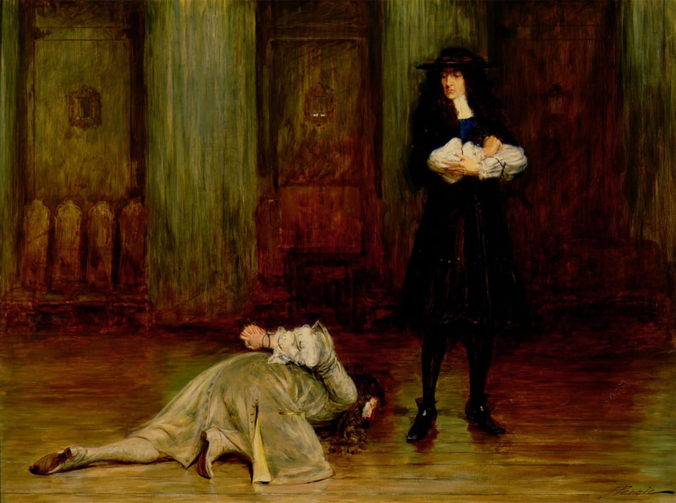 SERENDIPITP Abstract Painting Mural Print Picture Wall Decor Painting the of Monmouth Pleading for His Life Before Ii by Pettie Vintage Wall Artwork for Home Decor 60x90cm