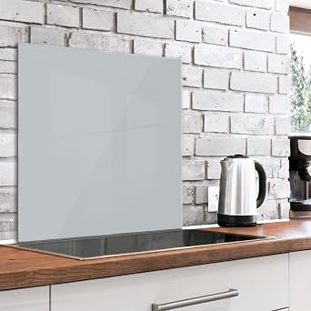 murando Glass Splashback for Kitchen 60x60 cm / 24"x24" Backsplash Cooker Protector Tempered Glass Decorative Wall Art Panel Heat Resistant Graphic Grey Gray f-A-10140-aq-a