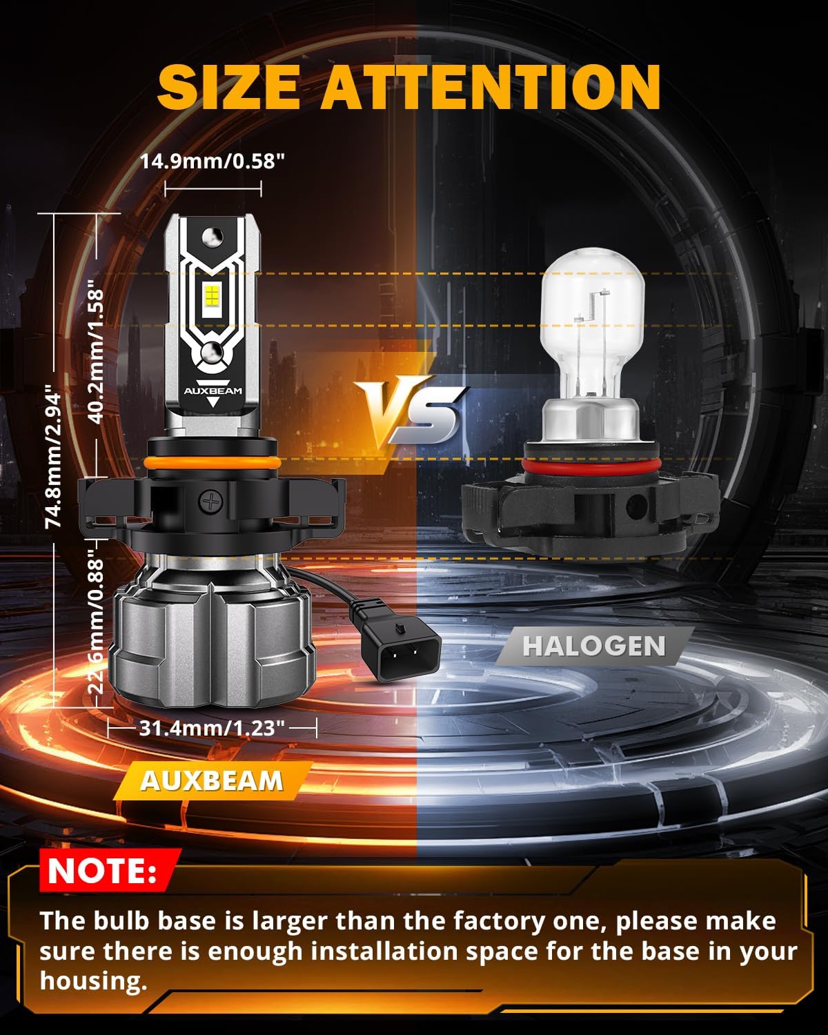 Auxbeam 5202 5201 Fog Lights, 10000LM 400% Brighter 5202 PS19W PS24W Fog Light, White Strong Penetrating Light, Super Bright Plug and Play