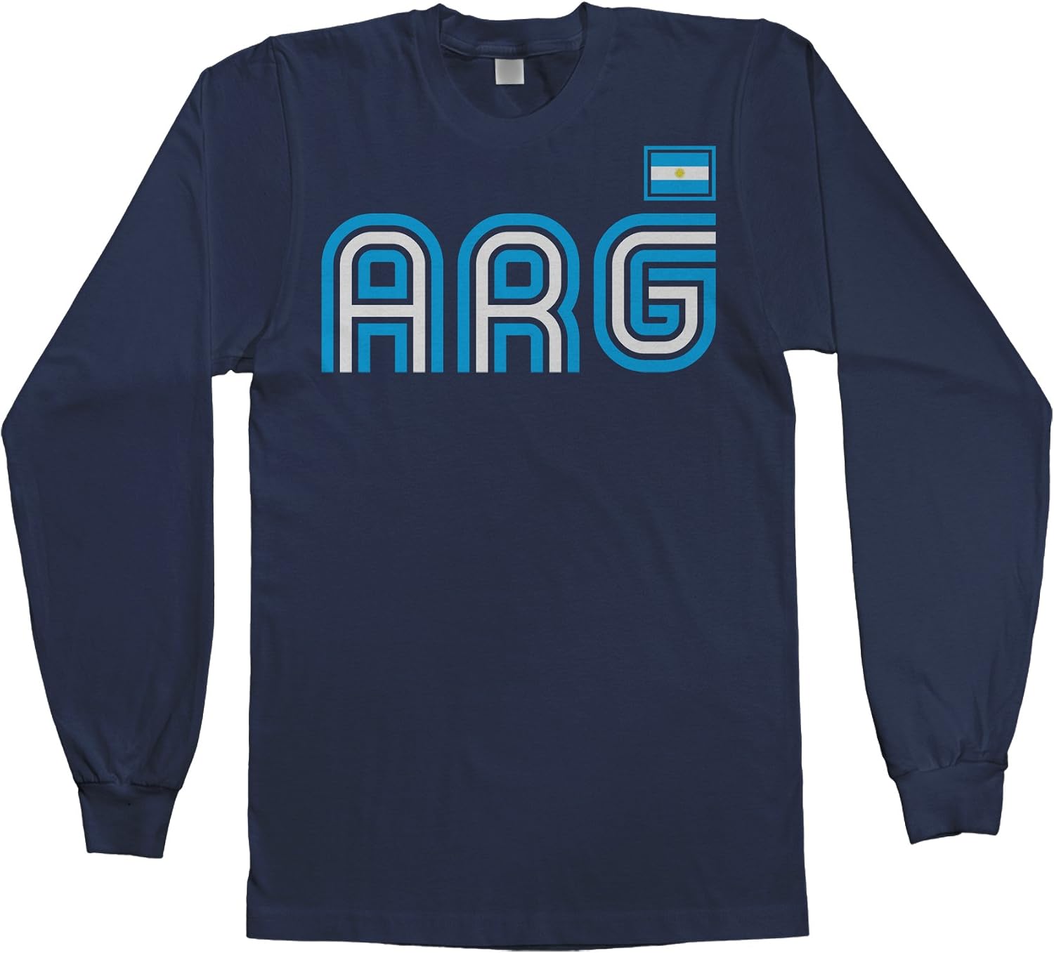 Threadrock Men's Argentina Athletic Retro Series Long Sleeve T-Shirt