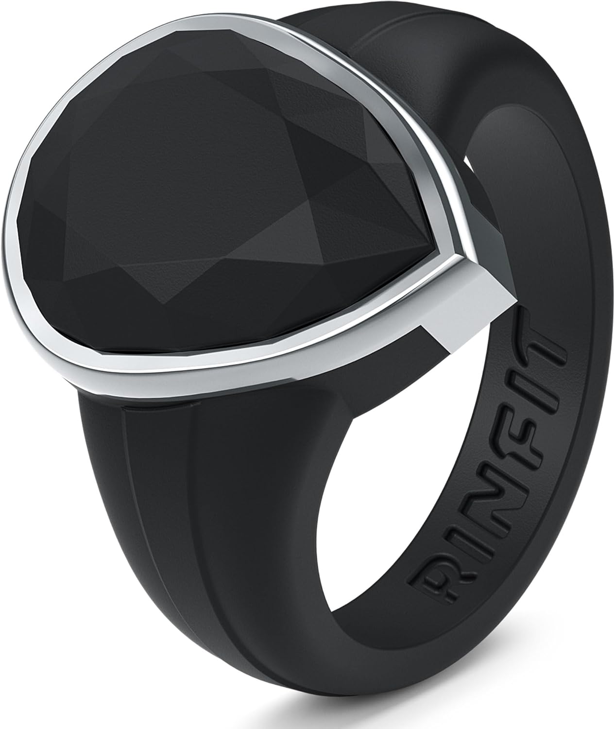 Rinfit Women's Silicone Rings - Engagement or Promise Rings for Her - Oversized Pear Silicone Wedding Bands Women - Patented Design