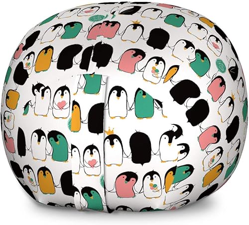 Miniatura 190 de Lunarable Silla de almacenamiento para adolescentes, coloridos patines de estilo retro, para actividades juveniles, para niñas y niños, divertido