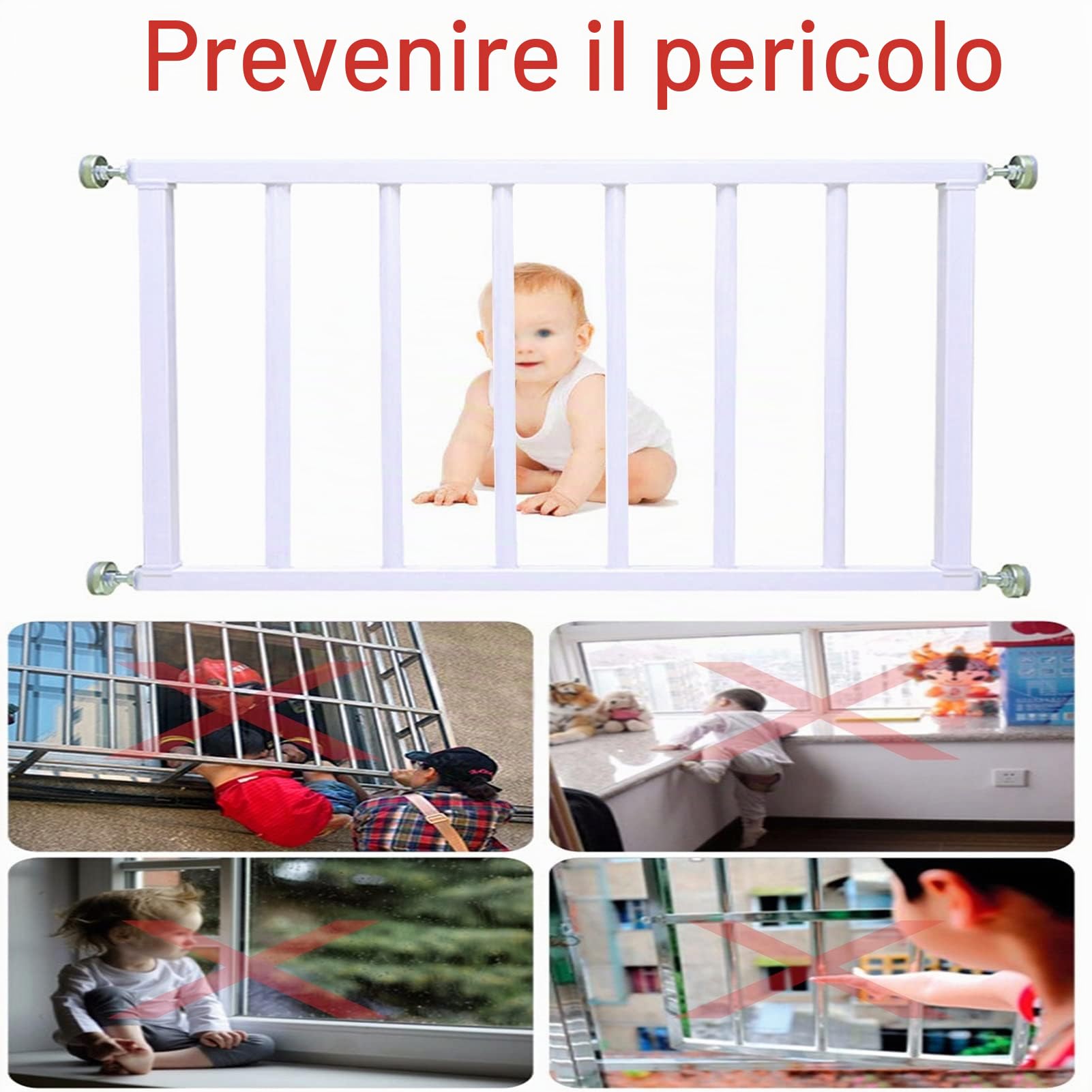 Barra di sicurezza per finestre, finestre, finestre, guardie bar, barre di sicurezza per porte e finestre, barre della finestra, protezione per finestre per bambini e animali domestici (40 x 110 cm,
