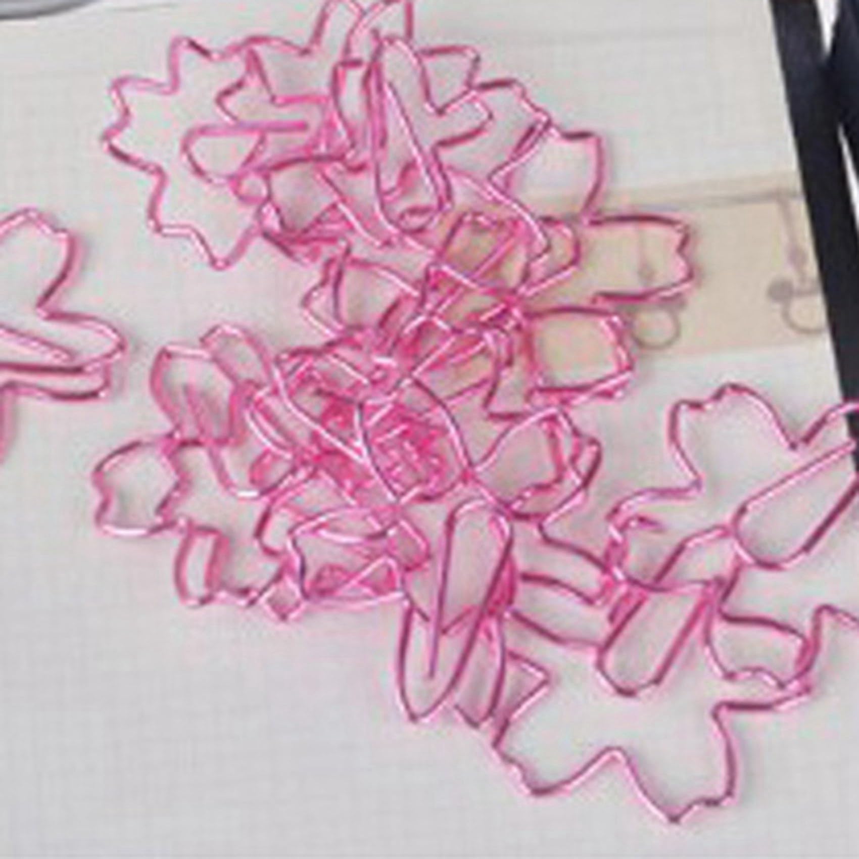 240 Pz/di ALTA QUALITa' Placcati Clip di Carta Rosa Ago di Carta Segnalibro Metallo Memo Clip di Cancelleria Cherry Blossoms Scatola Clips