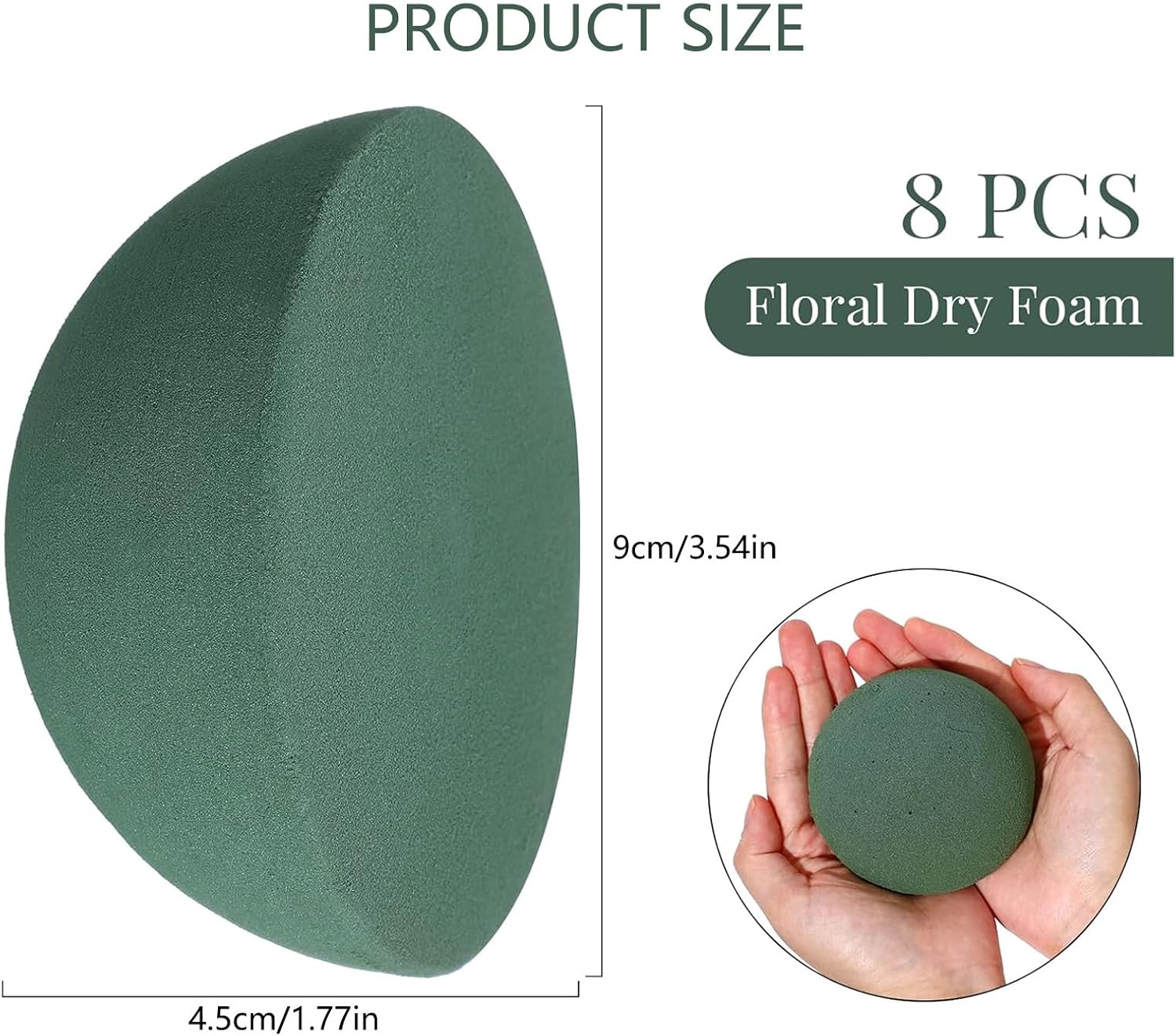 8pcs Floral Dry Foam Half Block Half Round Wedding Flower Bouquet High Water Reservoir
