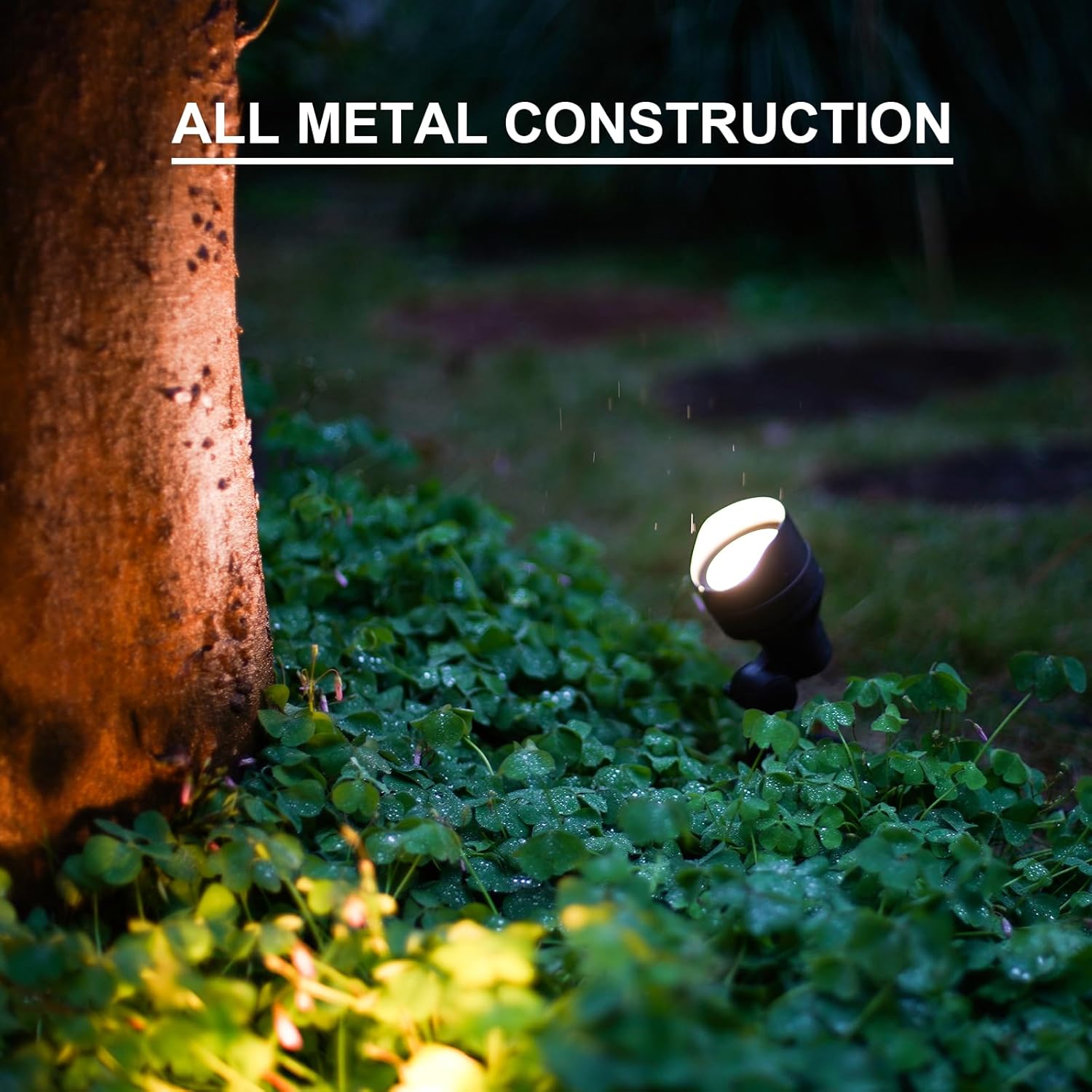 GOODSMAN Landscape Lighting 2PK Low Voltage Landscape Lights Led Low Voltage Landscape Spotlights 4.5W 205 Lumen Floodlights with Cable Connectors Metal Stakes 9127-96603-02A Black