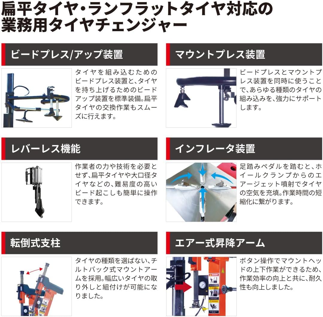 Amazon.co.jp: タイヤチェンジャー 200v 3相 (レバーレス)左右サポート 