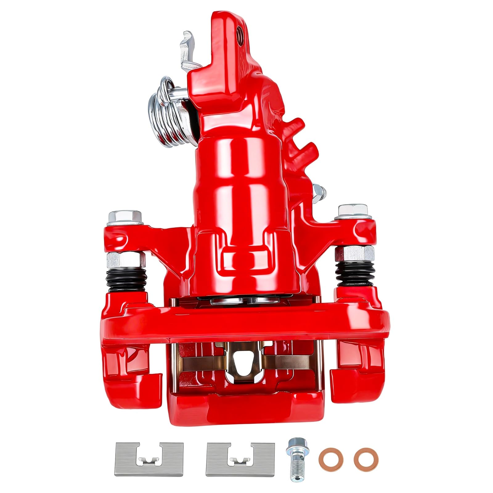 SCITOO Rear Left Brake Caliper With Bracket 19-B2069 Red Compatible For Acura TSX 2004-2008 For Honda For Accord 1998-2007