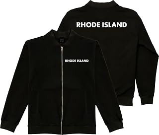 Kings Of NY Rhode Island State 2 Sided Black Cotton Bomber Jacket
